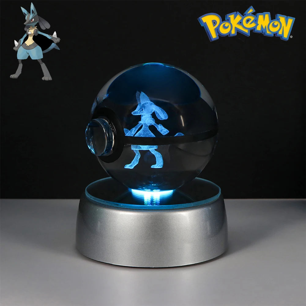 Pokemon Crystal Ball Pikachu Gengar Eevee Mewtwo Lacario Anime