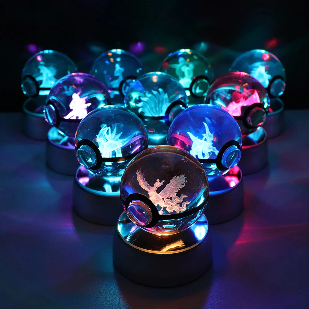 Pokemon Crystal Ball Pikachu Gengar Eevee Mewtwo Lacario Anime