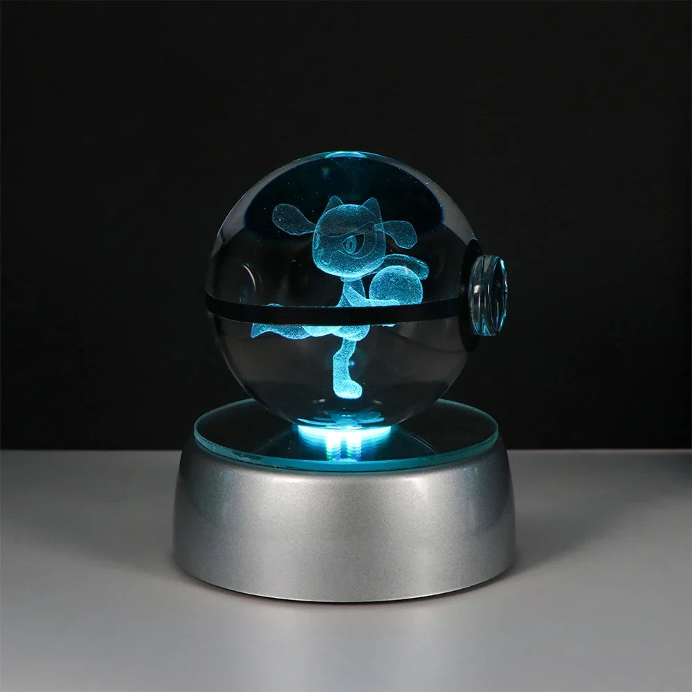 Pokemon Crystal Ball Pikachu Gengar Eevee Mewtwo Lacario Anime