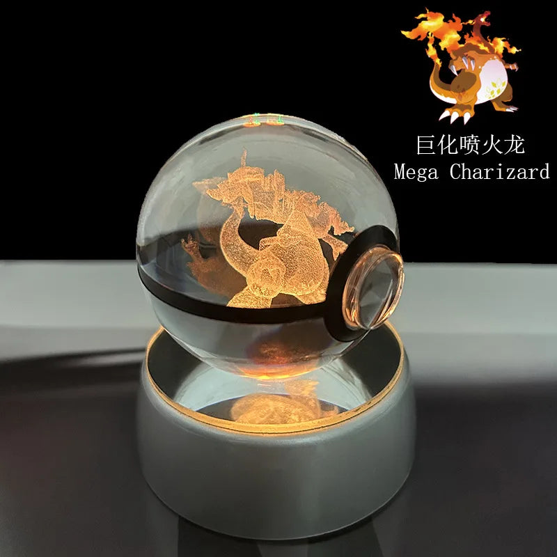 Pokemon Crystal Ball Pikachu Gengar Eevee Mewtwo Lacario Anime