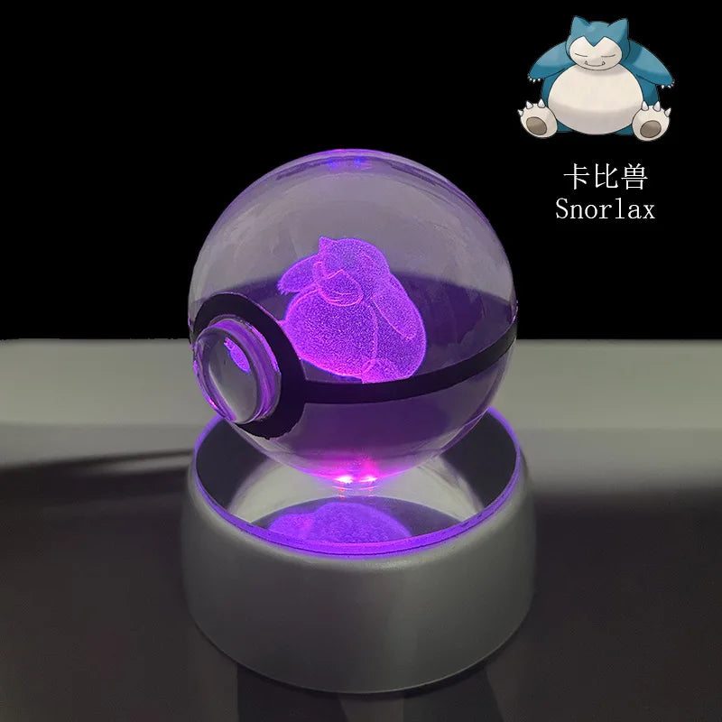 Pokemon Crystal Ball Pikachu Gengar Eevee Mewtwo Lacario Anime