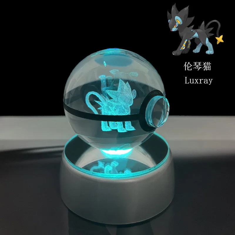 Pokemon Crystal Ball Pikachu Gengar Eevee Mewtwo Lacario Anime