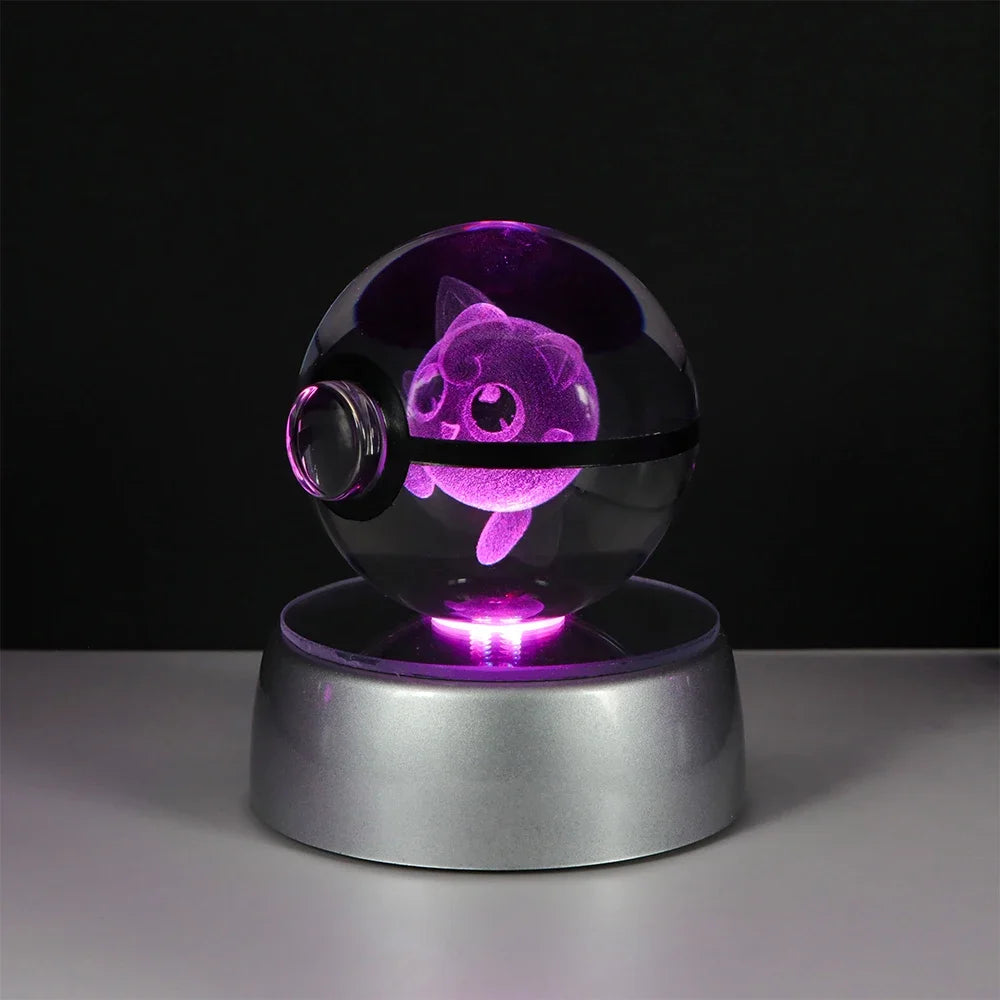 Pokemon Crystal Ball Pikachu Gengar Eevee Mewtwo Lacario Anime