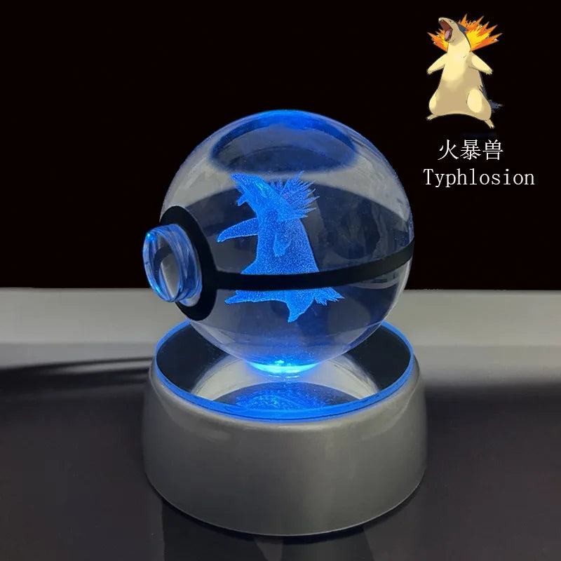 Pokemon Crystal Ball Pikachu Gengar Eevee Mewtwo Lacario Anime
