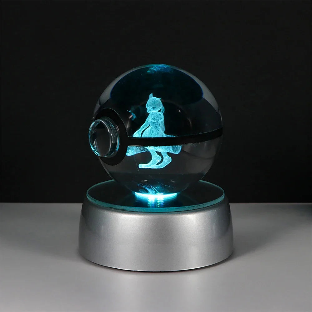 Pokemon Crystal Ball Pikachu Gengar Eevee Mewtwo Lacario Anime