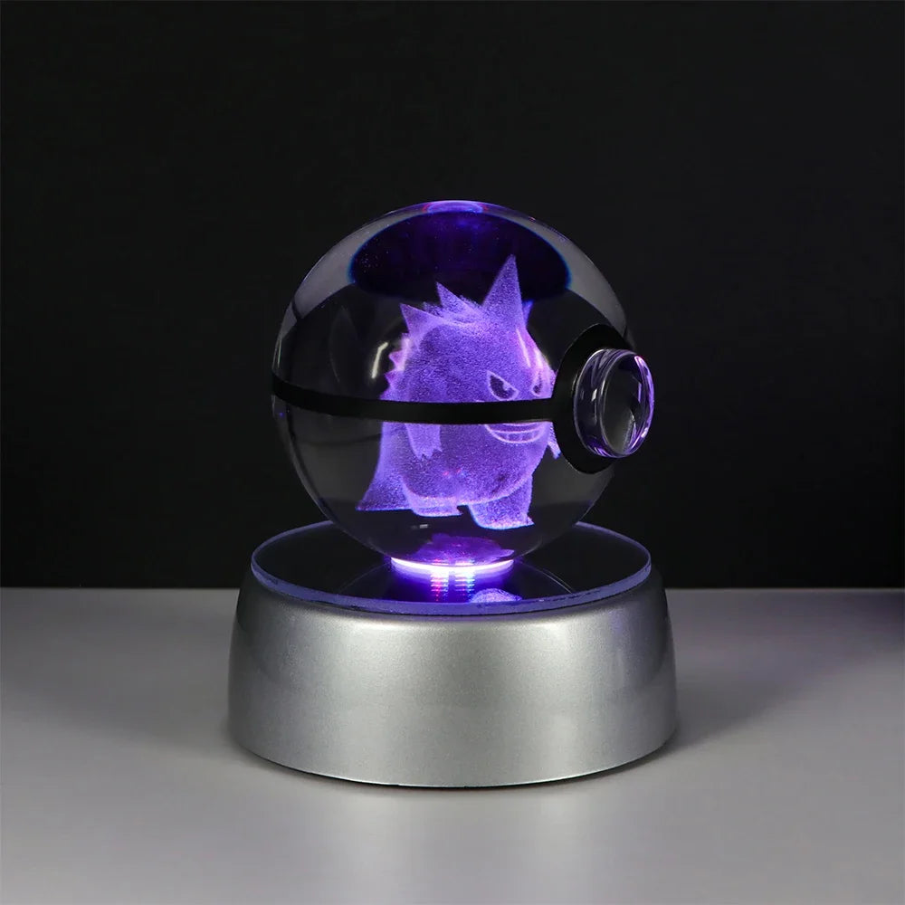 Pokemon Crystal Ball Pikachu Gengar Eevee Mewtwo Lacario Anime