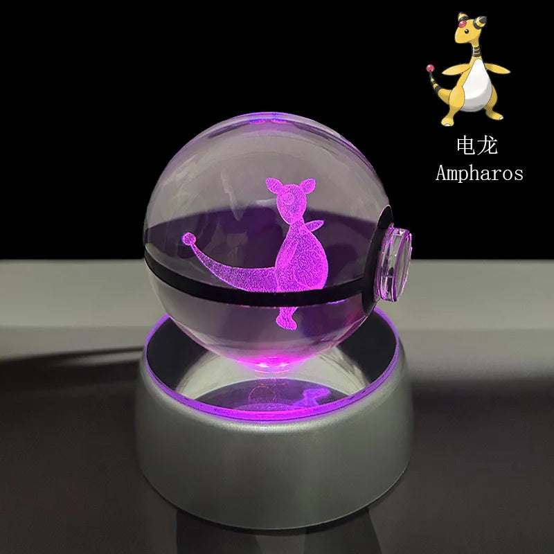 Pokemon Crystal Ball Pikachu Gengar Eevee Mewtwo Lacario Anime