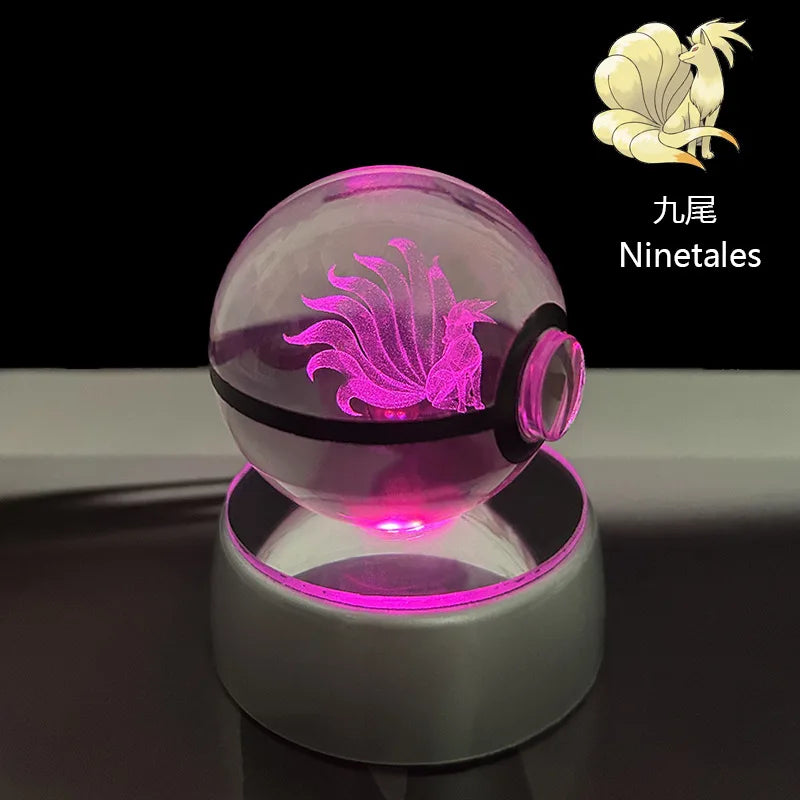 Pokemon Crystal Ball Pikachu Gengar Eevee Mewtwo Lacario Anime