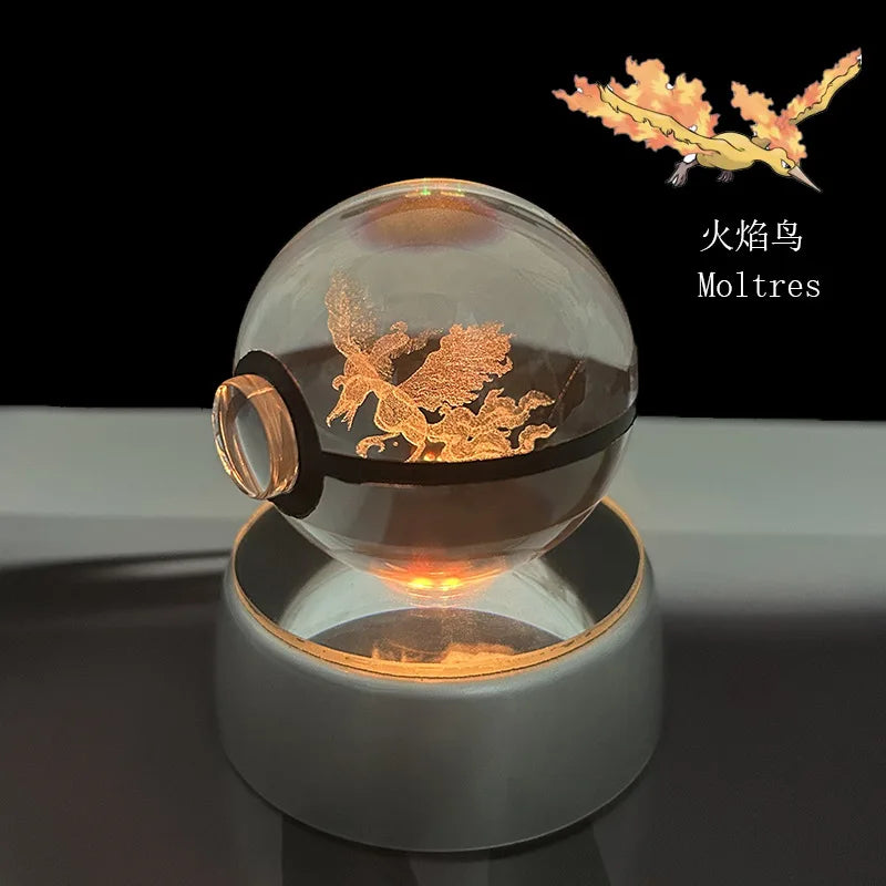 Pokemon Crystal Ball Pikachu Gengar Eevee Mewtwo Lacario Anime