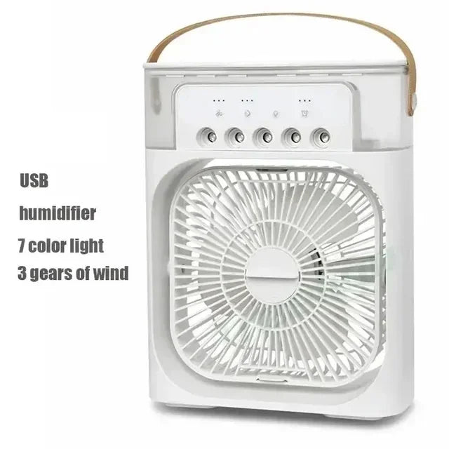 3-in-1 Portable Humidifier Fan with LED Night Light and USB Connectivity for Home Use