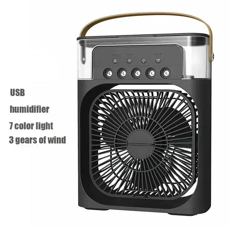 3-in-1 Portable Humidifier Fan with LED Night Light and USB Connectivity for Home Use